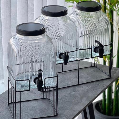 A single and double glass juice jar with tap and stand | will add a touch of elegance to every occasion