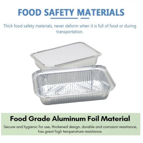 مجموعة صحون قصدير مستطيلة الشكل بغطاء (متوفر اكثر...