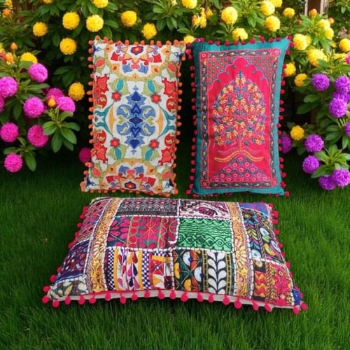 خداديات بتصميم ريفي مع هدب (3 حبات) بالشكل المستطي...