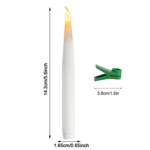 شموع بطارية طويلة من 6 قطع مع إضاءة صفراء دافئة