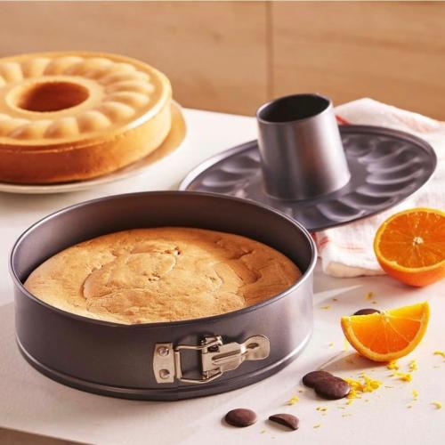 قالب كيك دائرة بقفل وعامود وقاعدة متحركة | 27 سم