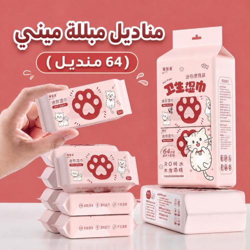 مناديل مبللة صغيرة الحجم وخفيفة الوزن ومحمولة للسفر والرحلات والاستخدام الخارجي | يتضمن كل كيس مجموعة اقتصادية مكونة من 8 عبوات صغ...