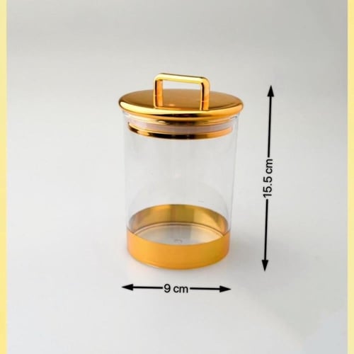‎علب اكريليك شفاف بغطاء ذهبي | متوفر موديلين