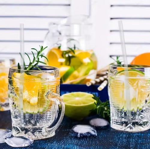 مصاص عصير مستقيم شفاف مغلف 7ملي | طول 230ملي - 180...