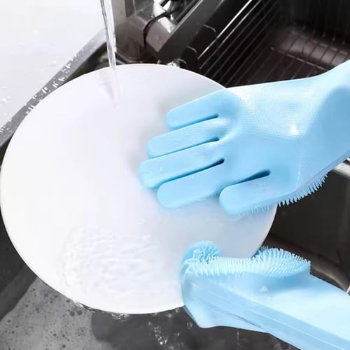 قفاز سيليكون مع فرشاة تنظيف بتصميم مدمج
