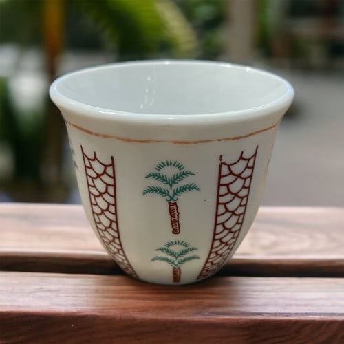 طقم فناجين قهوة عربي بالستايل الاحمر - 12 قطعة (مت...