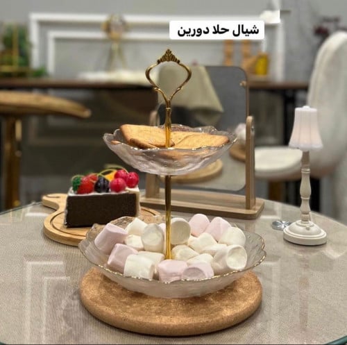 شيال تقديم زجاج بطبقين