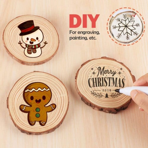 شرائح توزيعات خشب طبيعي 9سم (4 قطع)