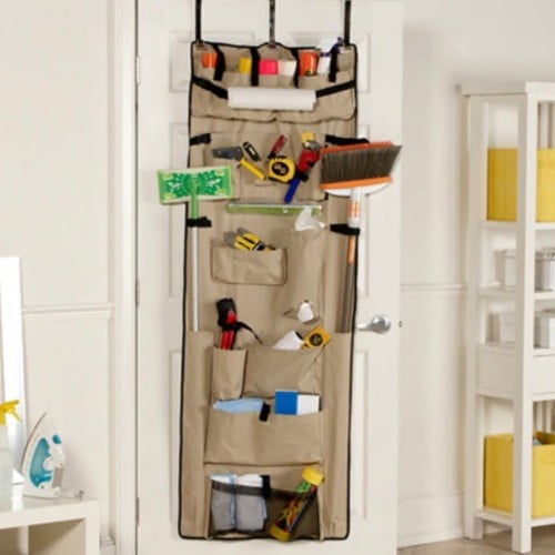 منظم معلق على الباب لأدوات العناية والتنظيف وعدة ا...