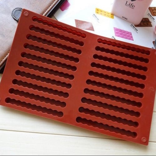 قالب سيليكون اعواد بسكويت مشرشر - 20 تجويف