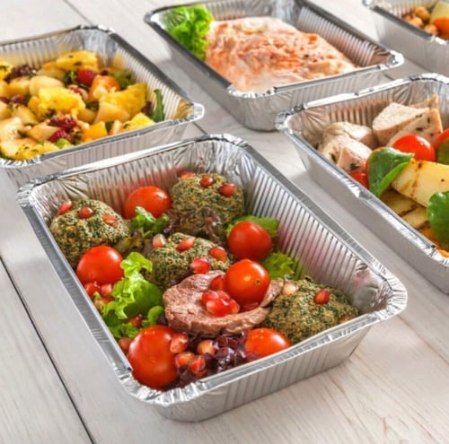 مجموعة صحون قصدير مستطيلة الشكل بغطاء (متوفر اكثر...