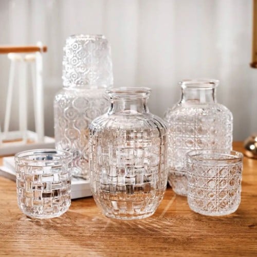 آنية مشروب زجاج 500مل مع غطاء كوب (متوفر موديلين)