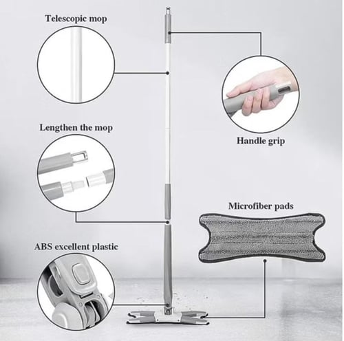 ممسحة ارضيات بشكل حرف x بخاصية قابلة للعصر