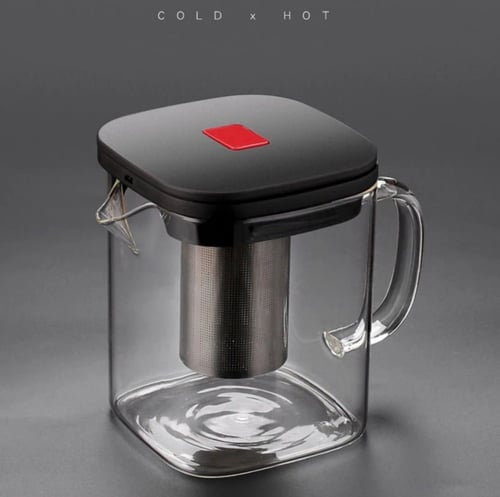 ابريق شاي زجاج مع مصفاة (متوفر حجمين)