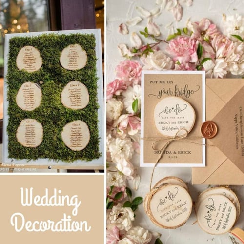 شرائح توزيعات خشب طبيعي 9سم (4 قطع)