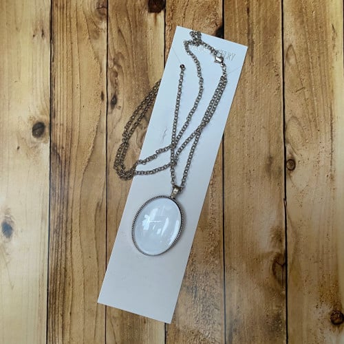 قلادة فضي مع طباعة صورة