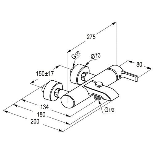 خلاط دش باشون ذهبي KLUDI RAK13002.GD1