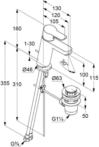 خلاط مغسله KLUDI PURE EASY