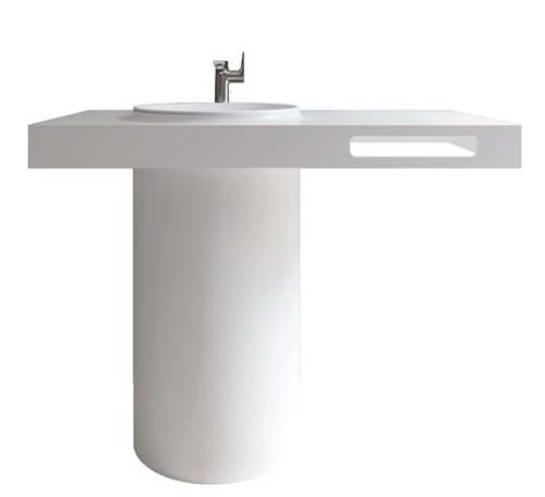 مغسله 115*60*90 ابيض مع عامود اسطواني ابيض توندو S...