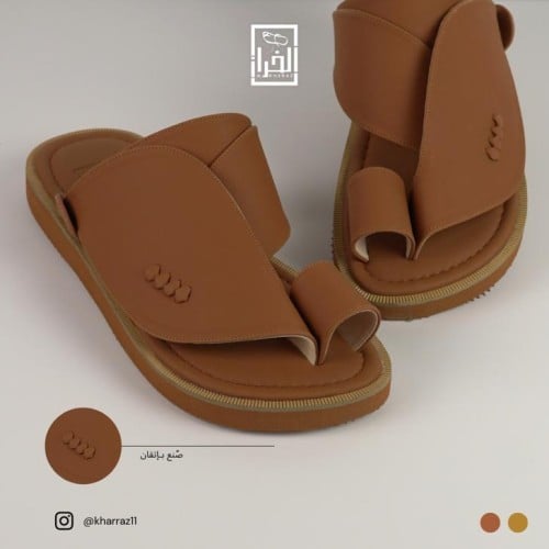 حذاء لون جملي مطفي من جلد الماعز الطبيعي بحشوة ايط...