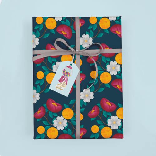 ورق تغليف ورود - أزرق غامق