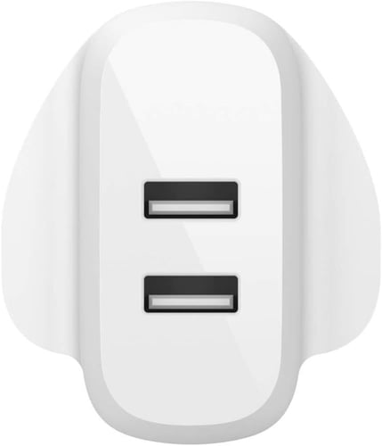 راس جداري بمنفذين USB وكيبل شحن ايفون بلكن