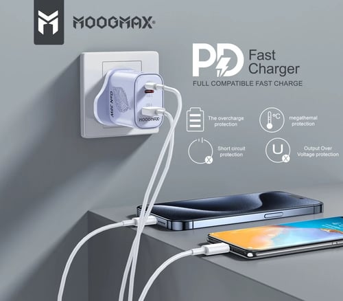 شاحن جداري ذكي بمنفذ الشحن الجديد من موج ماكس