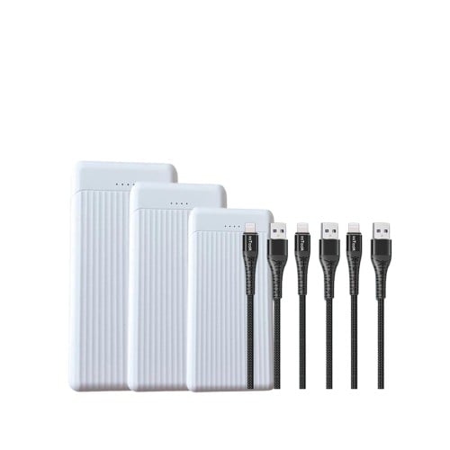 عرض 3 بطاريات بقوة 10 الف + 3 كيابل من ختيارك