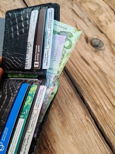 محفظه جلد تمساح نادر صناعه يدوية