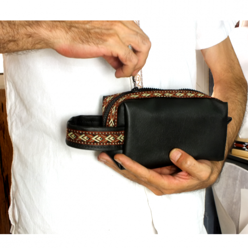 حقيبة يد جلد صناعي فاخر بحزام سدو