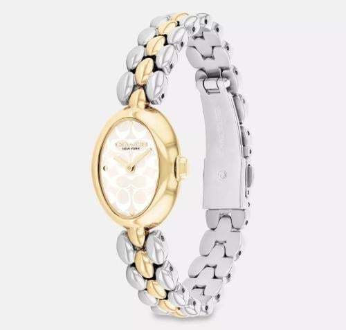 ساعة كوتش مكس فضي مع ذهبي