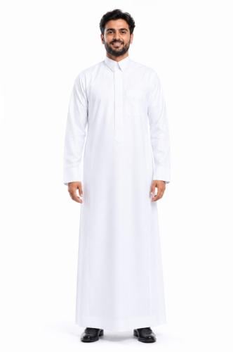 ثوب سعودي - ابيض -كريمي