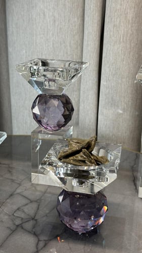 مبخرة عرايس كريستال وحامل عود موف