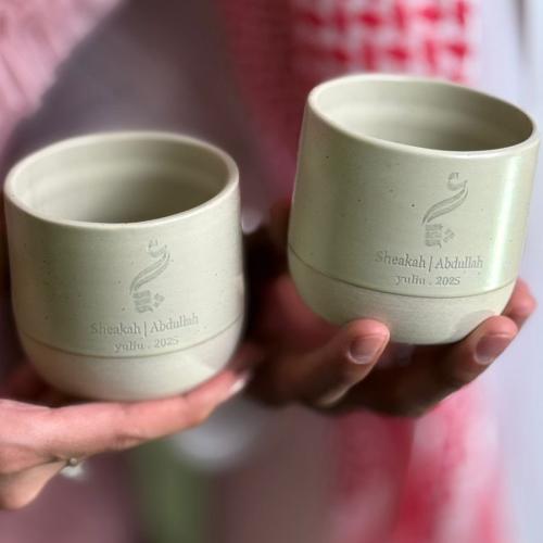 كوب سيراميك حفر ليزر من الامام فقط اكواب سيراميك
