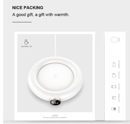 قاعدة اكواب مكتبية رفيعة لتسخين اكواب القهوة مزودة...