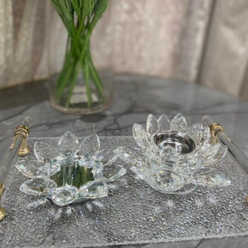 مبخره كريستال ورده دواره وحامل عود مبخره كريستال ت...