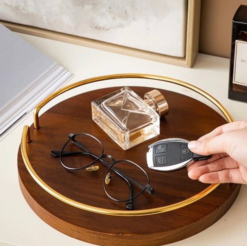 صينيه خشب دائريه