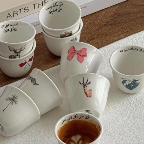 فناجيل قهوه بعبارات من اختياركم العدد 6