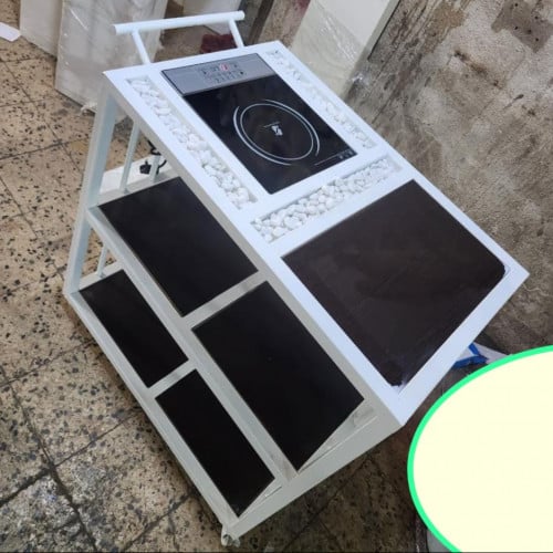 عربة تقديم مع سخان كهربائي