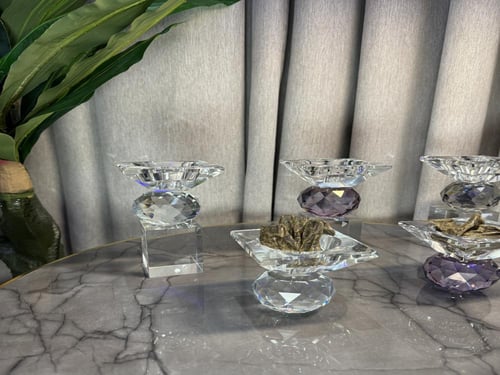 مبخرة عرايس كريستال وحامل عود موف