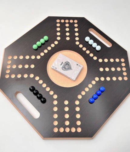 لعبة لوحية خشبية جاكارو لـ 4 لاعبين مع كرات زجاجية...