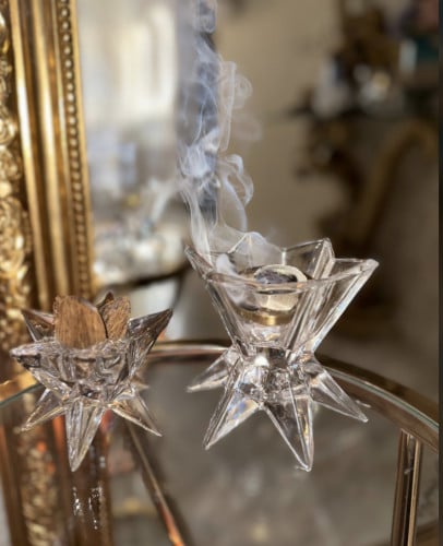 مباخر كريستال النجمه وحامل بخور