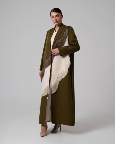 L219-Olive Green & Off-White