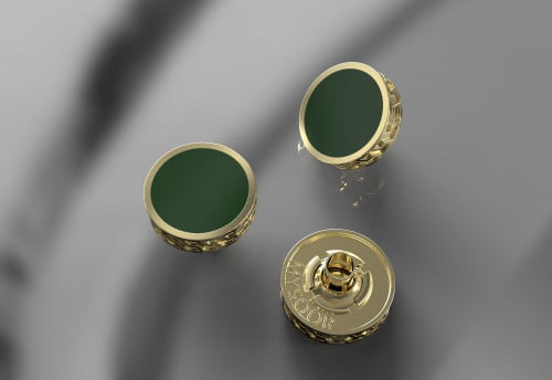 اكسسوار زرار اخضر مع ذهبي موديل 06