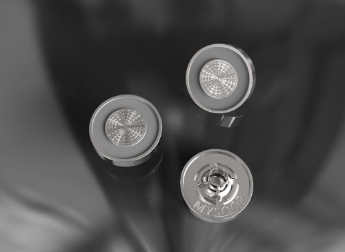 اكسسوار زرار رصاصي مع اطار فضي موديل 10