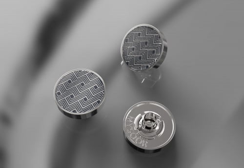 اكسسوار زرار كحلي مع نقشه داخليه دائري موديل 07