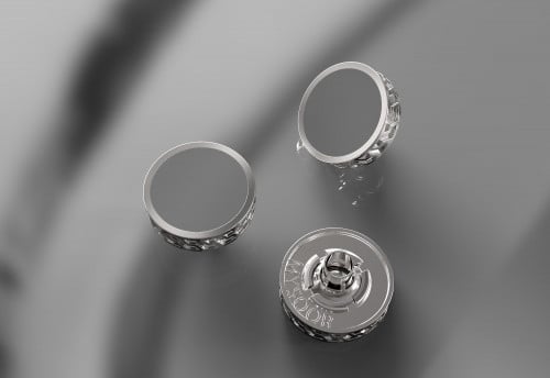 اكسسوار زرار رمادي مع فضي موديل 06