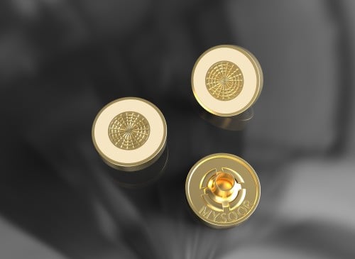 اكسسوار زرار سكري مع اطار ذهبي موديل 10