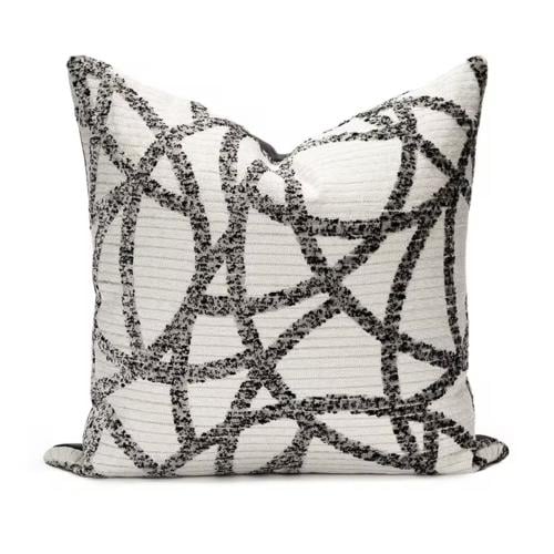 غطاء وسادة ابيض مشجر