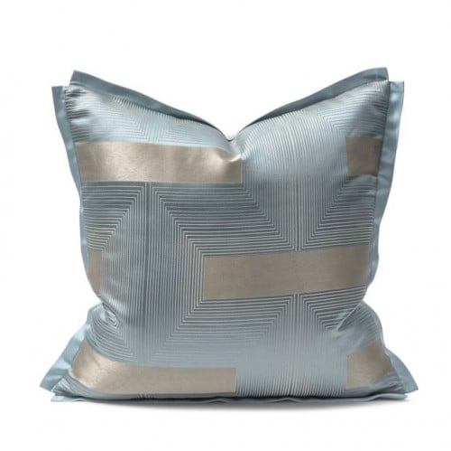 غطاء وسادة سماوي مع ذهبي